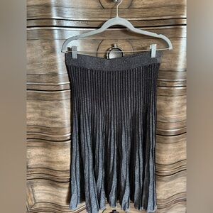 Elie Tahari Metallic Pleated Midi Skirt NWT